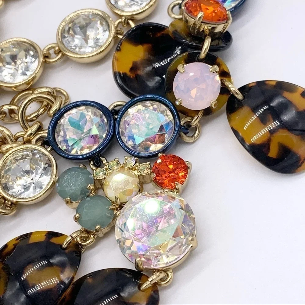 J. Crew Tortoise Brulee Jeweled Necklace